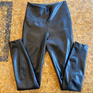 Vegan Leather Leggings Pants Black XS 0 Spanx